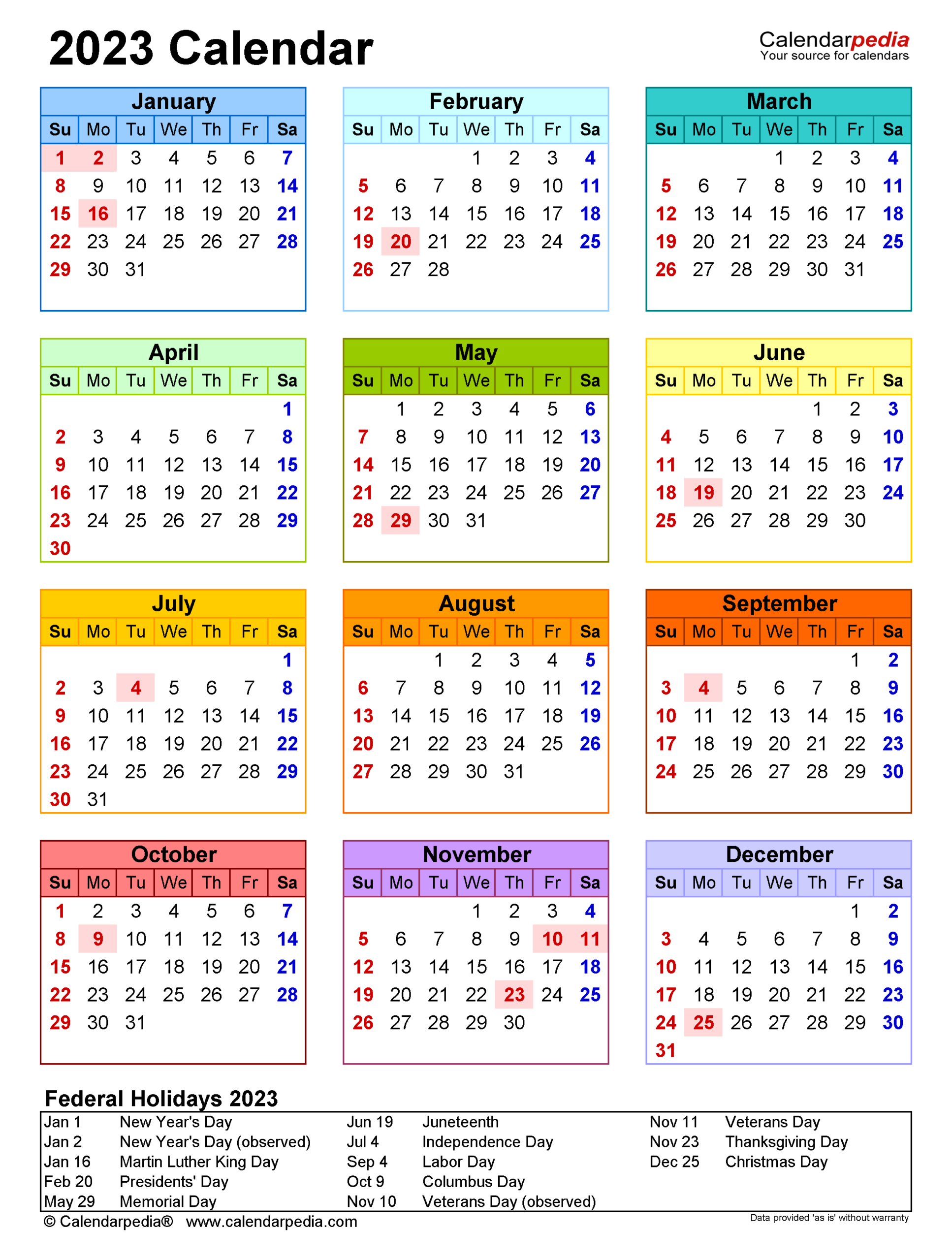 2023 Calendar - Free Printable Pdf Templates - Calendarpedia-2022 And 2023 Calendar Printable
