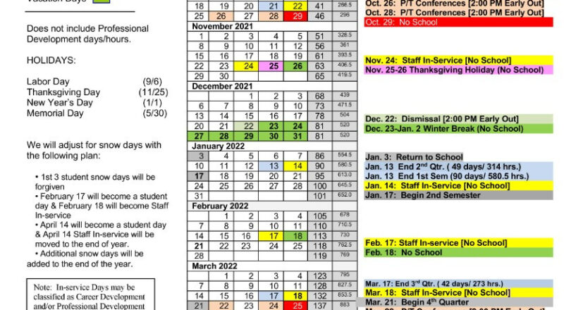Ahstw Community School District - Academic Calendar 2021-2022-School Calendar 2021 To 2022 Philippines