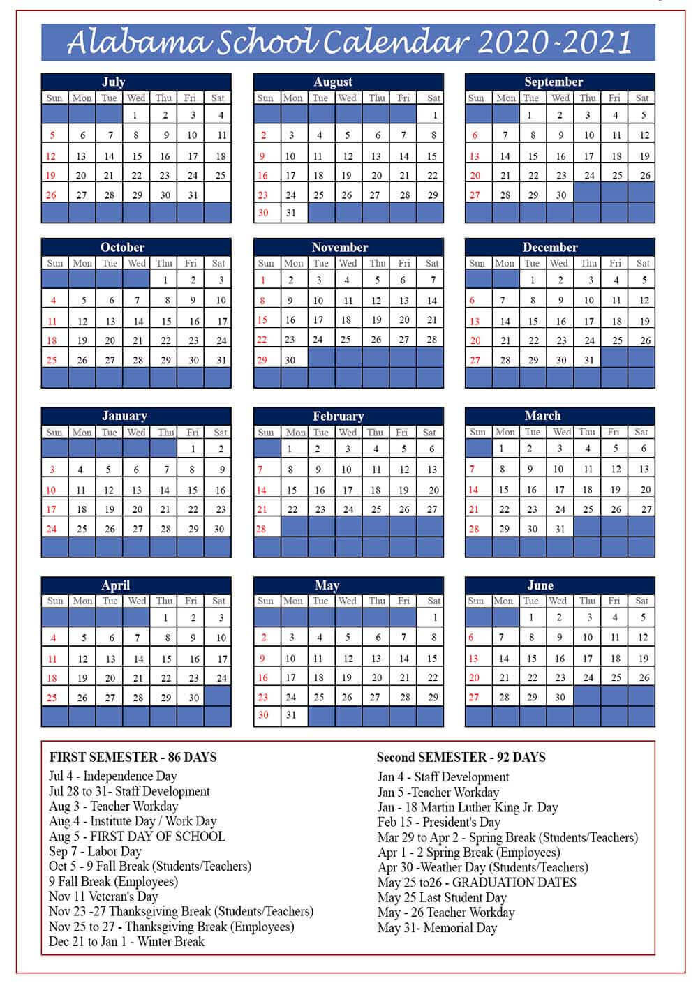Alabama School Holidays Calendar 2021-22-Nyc School Calendar 2022 Pdf