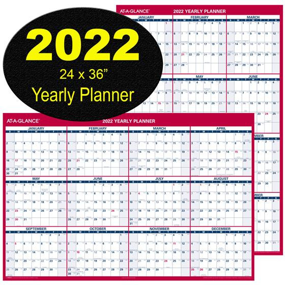 At-A-Glance 2022 Yearly Planner Pm26-28, Dry Erase Wall Calendar-At A Glance Calendar 2022