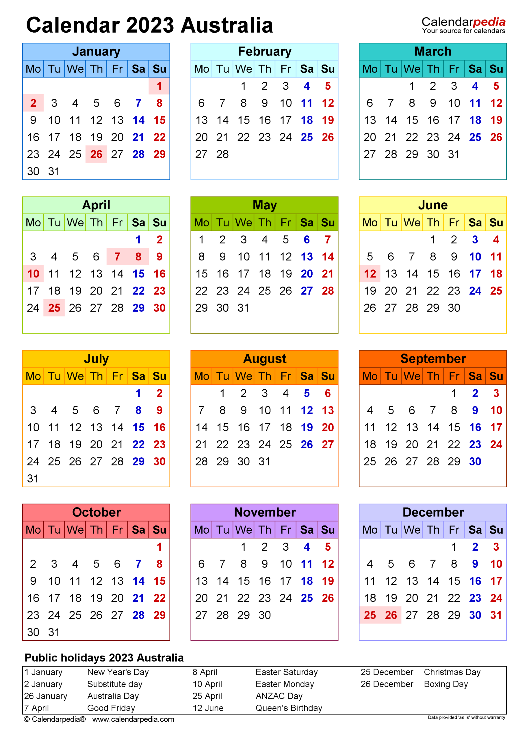Australia Calendar 2023 - Free Printable Pdf Templates-South Australia Public Holidays 2022 Calendar