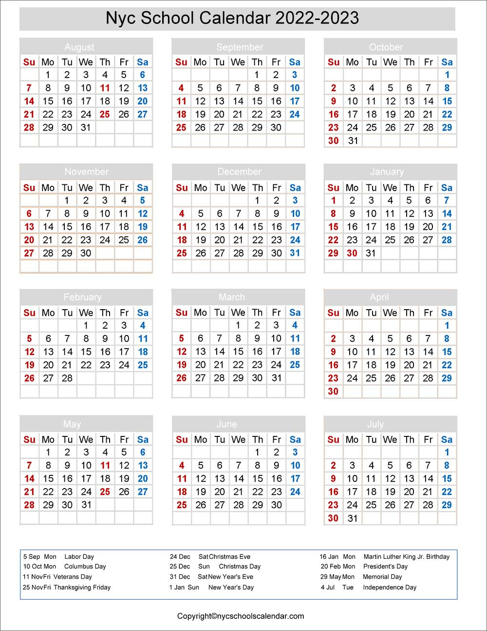 Bay County School Calendar 2022 2023 - Calendar 2022-School Holidays Calendar For 2022