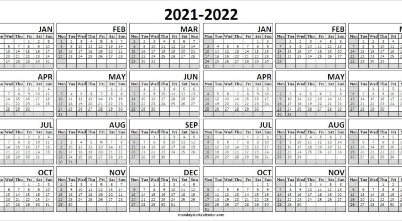 Blank 2021 -2022 Calendar Free | Academic Calendar Template-2021 Calendar 2022 Printable School Year