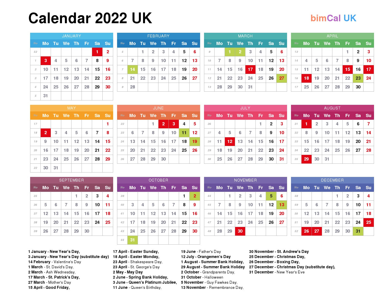 Calendar 2022 Uk - Bimcal.uk 🇬🇧-Calendar 2022 August Bank Holiday