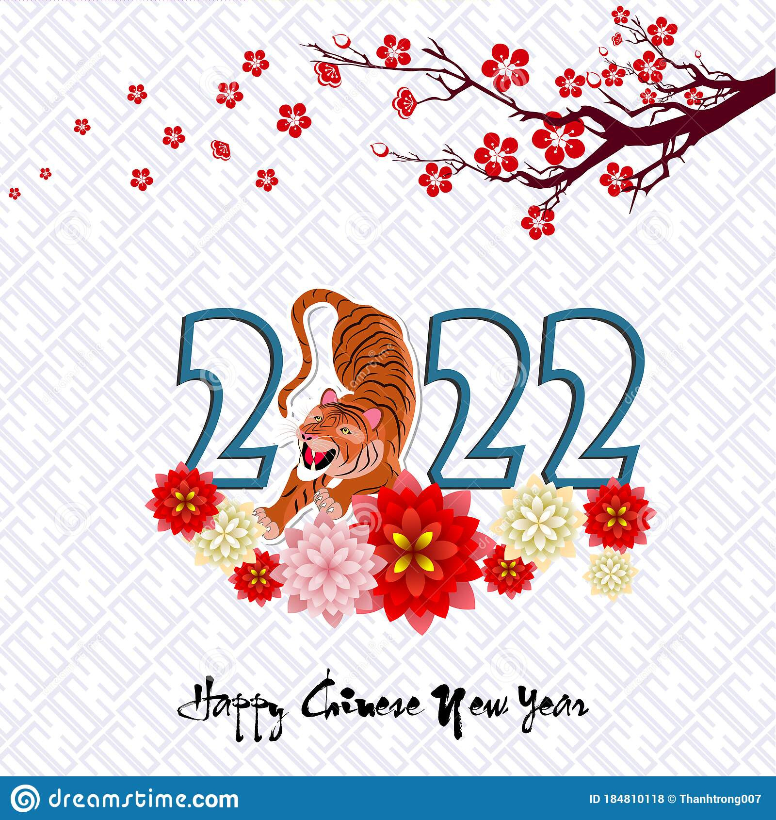 Chinese New Year 2022 - Year Of The Tiger. Lunar New Year Banner Design-Calendar 2022 Chinese New Year