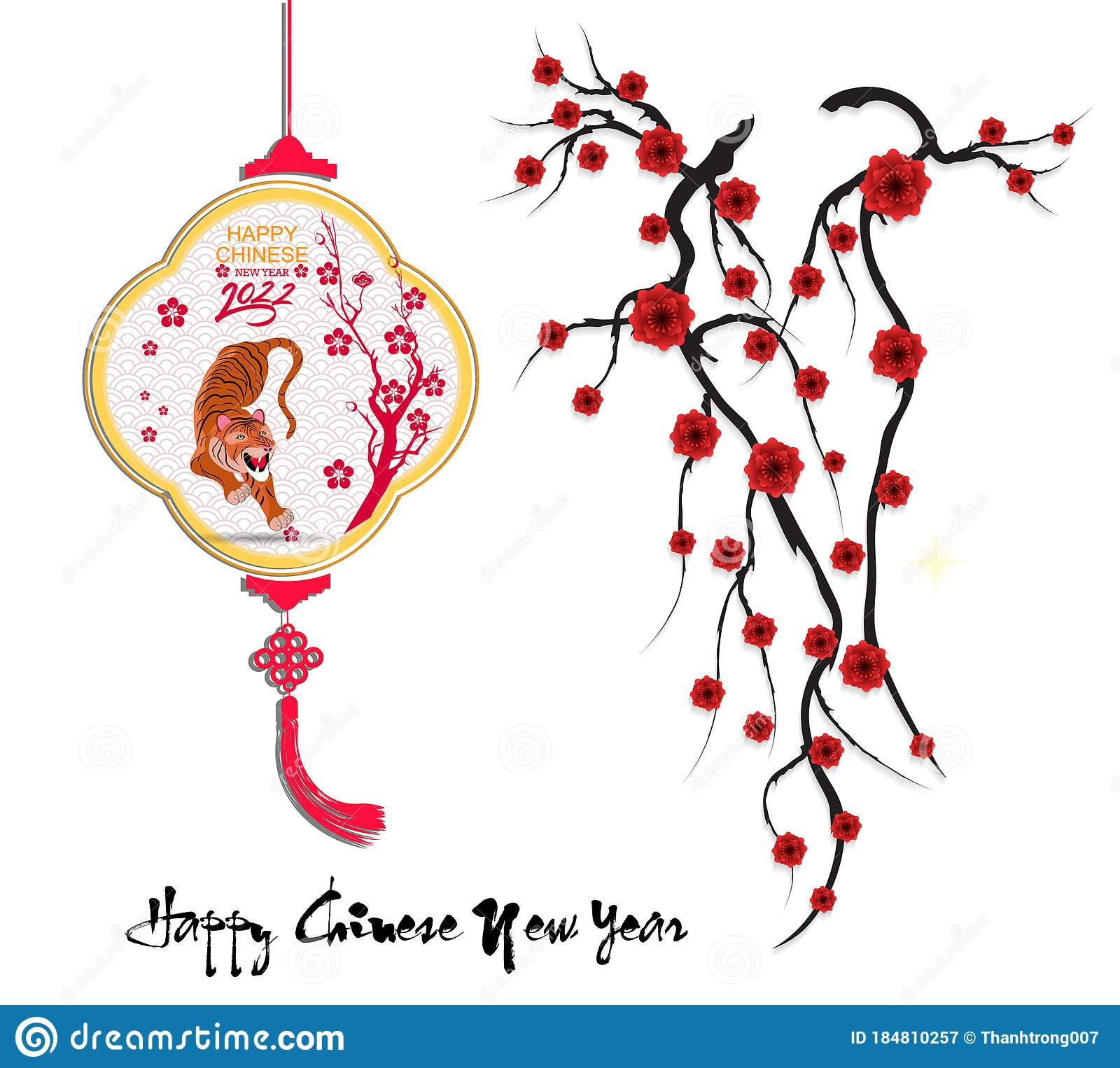 Chinese New Year 2022 - Year Of The Tiger. Lunar New Year Banner Design-Calendar 2022 Chinese New Year