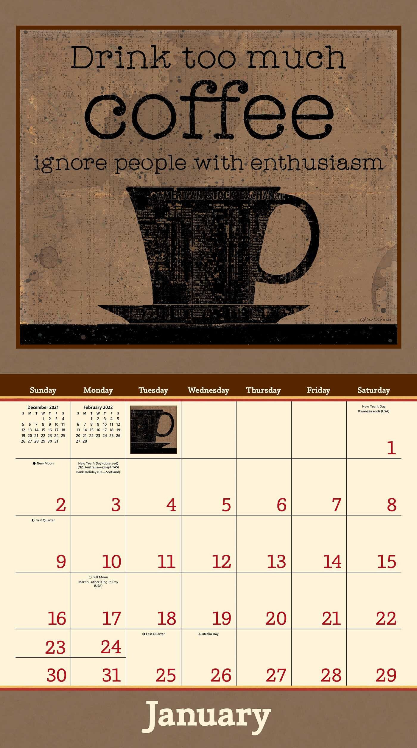 Coffee 2022 Deluxe Wall Calendar - Book Summary &amp; Video | Official-Time And Date Calendar Canada 2022