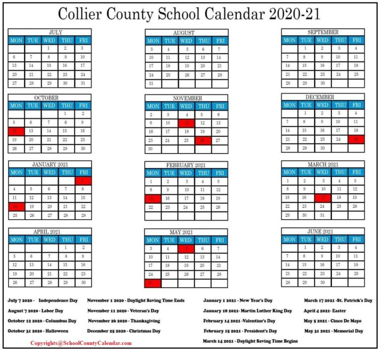 Collier County School Calendar 2021-2022 | Important Update | County-Nyc School Calendar 2021 To 2022 Pdf