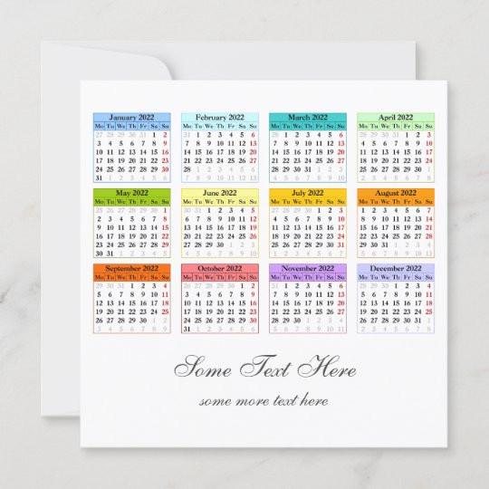 Create Your Own 2022 Calendar Flat Card | Zazzle-Make Your Own Calendar 2022