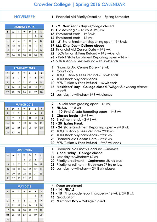 Crowder College Calendar Fall 2022 - May 2022 Calendar-Nc State Academic Calendar 2022
