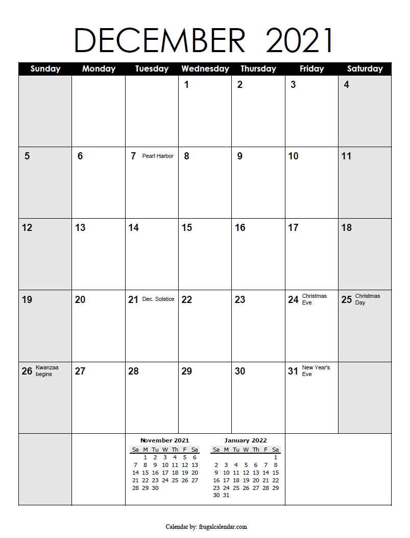 December Calendar 2021 | 2021 Calendars Printable-How To Make A 2021 Calendar