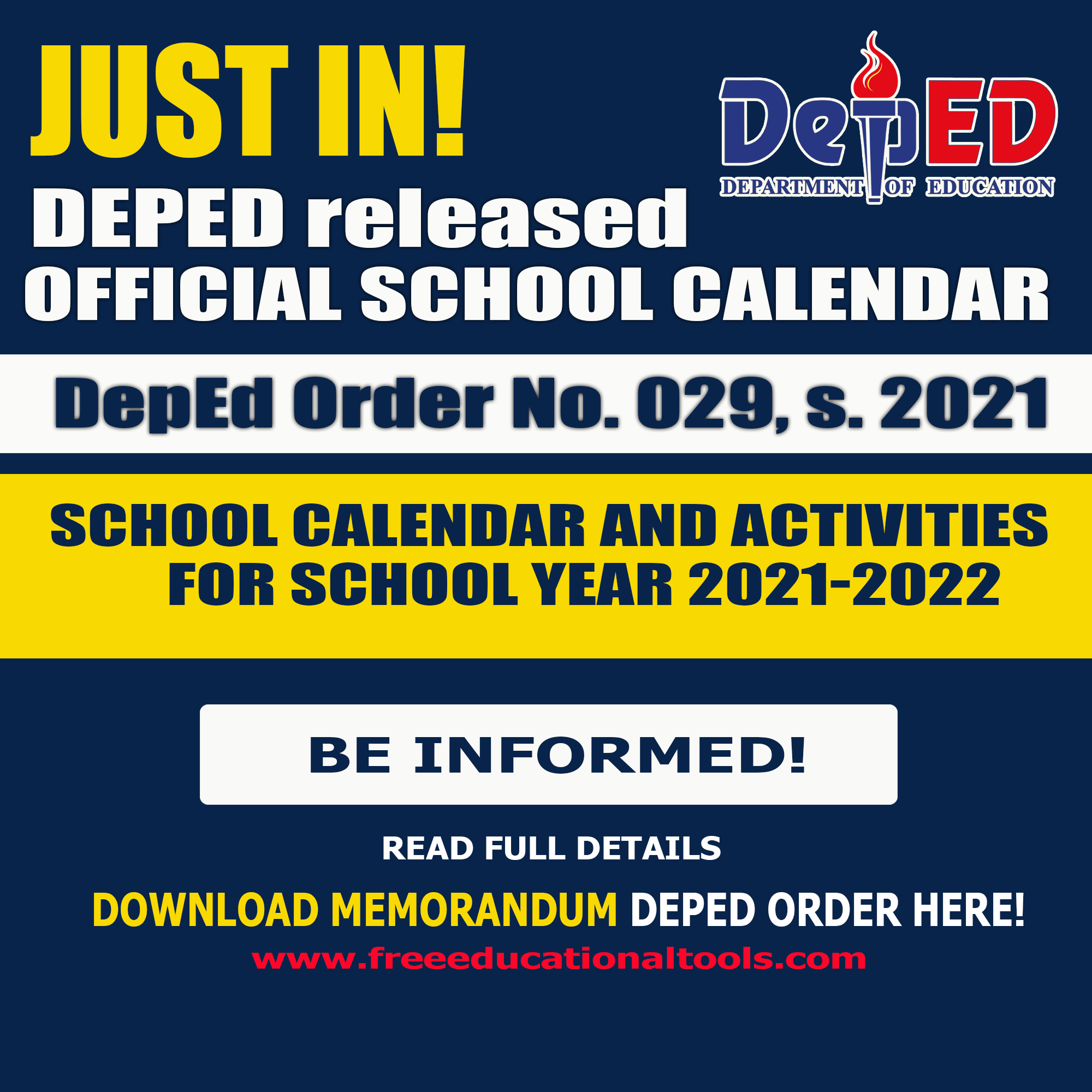 Deped Released Official School Calendar And Activities For Sy 2021-2022-School Calendar 2021 To 2022 Deped