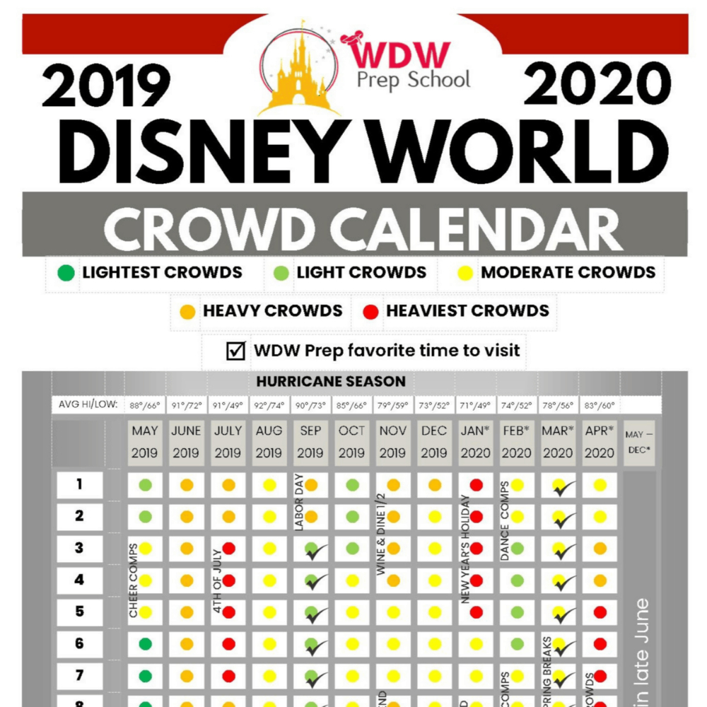Disney World 2019 &amp; 2020 Crowd Calendar (Best Times To Go) | Wdw Prep-Walt Disney World Crowd Calendar 2022