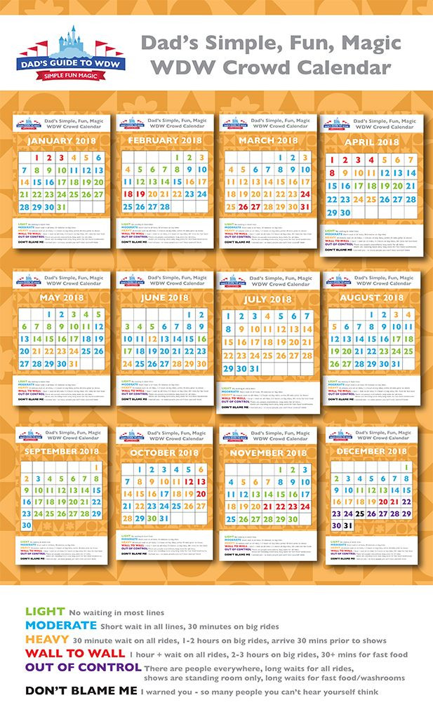Disney World Crowd Calendars For 2021 - Start Planning Here! | Disney-Dads Disney Crowd Calendar 2022