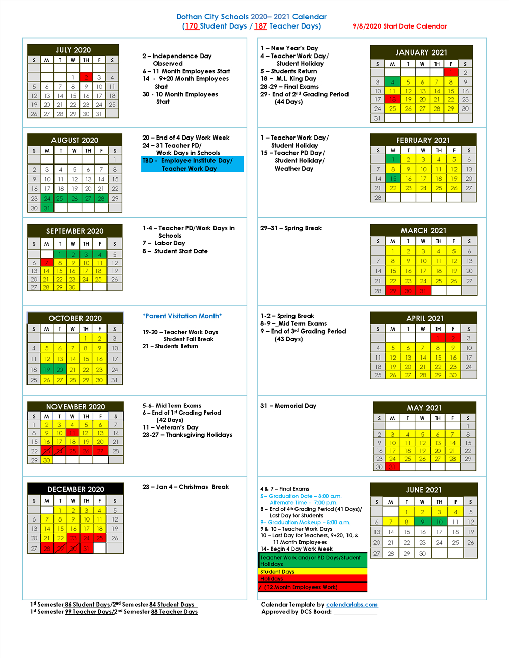 Dothan City Schools Calendar 2021 2022 | Calendar 2021-Nc State Academic Calendar 2022