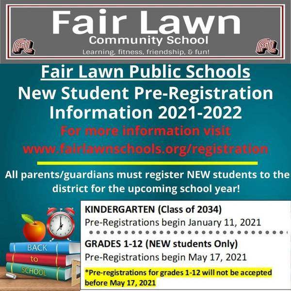 Fair Lawn Public School New Student Registration Begins In January-Fair Lawn School Calendar 2022