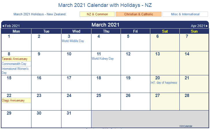 February 2022 Calendar With Holidays Nz - Twontow-New Zealand School Calendar 2022