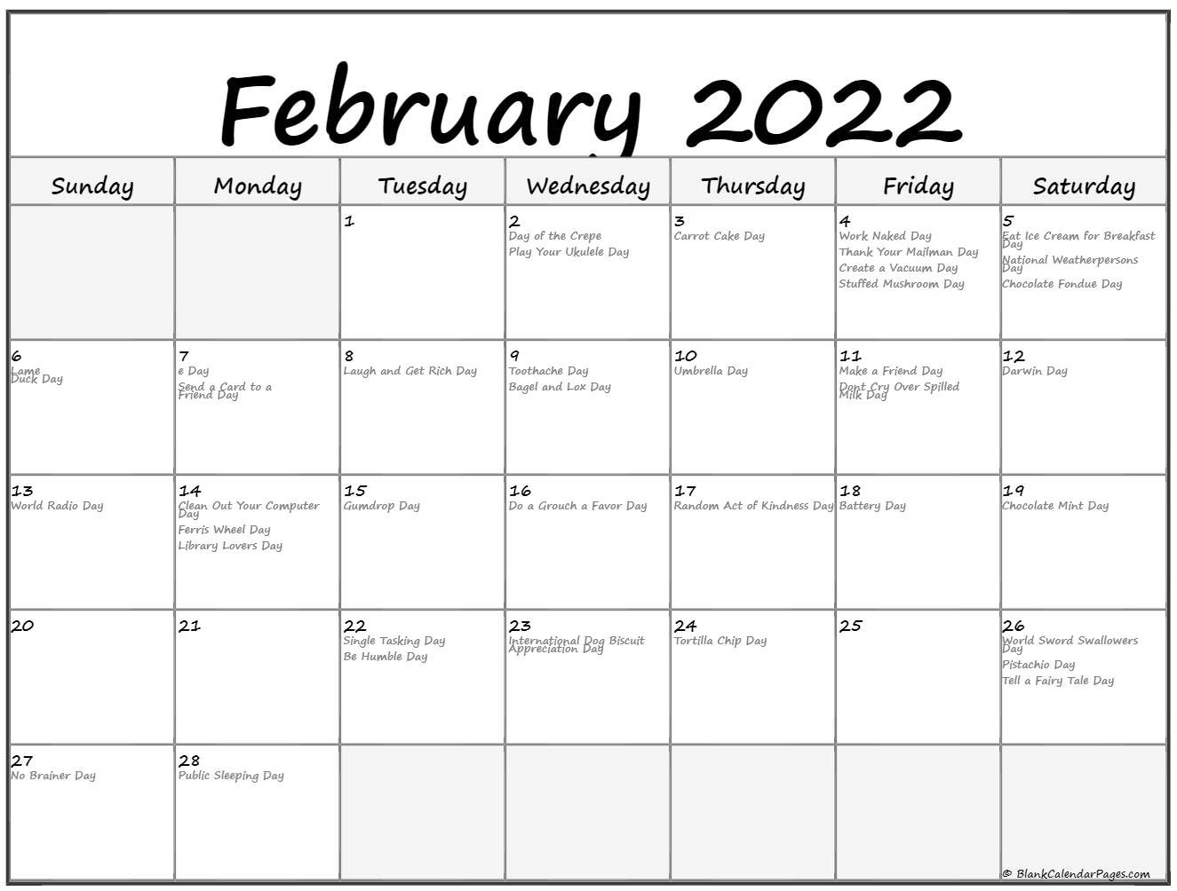 February 2022 With Holidays Calendar-Time And Date Calendar Canada 2022