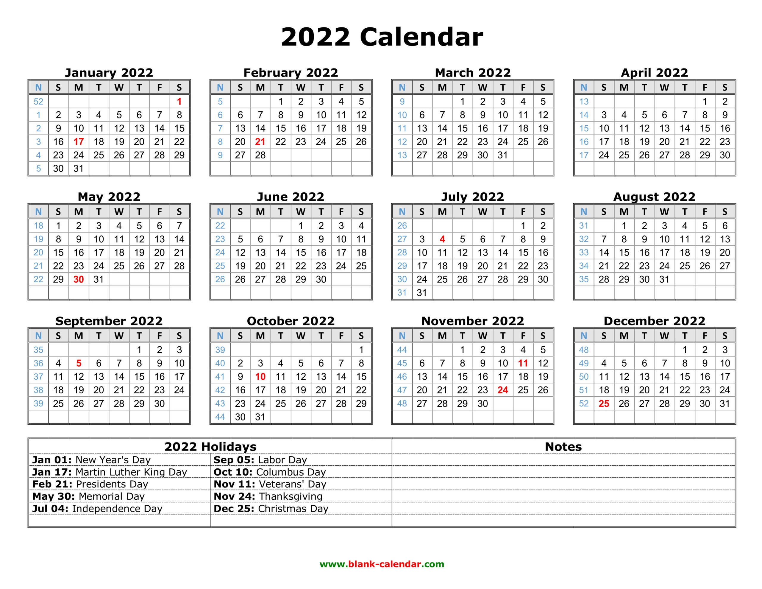 Federal Holidays For 2022 / 2022 Calendar With Us Holidays Ms Word-Bank Holiday Calendar For 2022