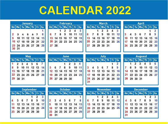 Free Download Calendar 2022 Easy For Edit File .Ai - Proemlgraphic Blogger-2022 Calendar Vector Free Download