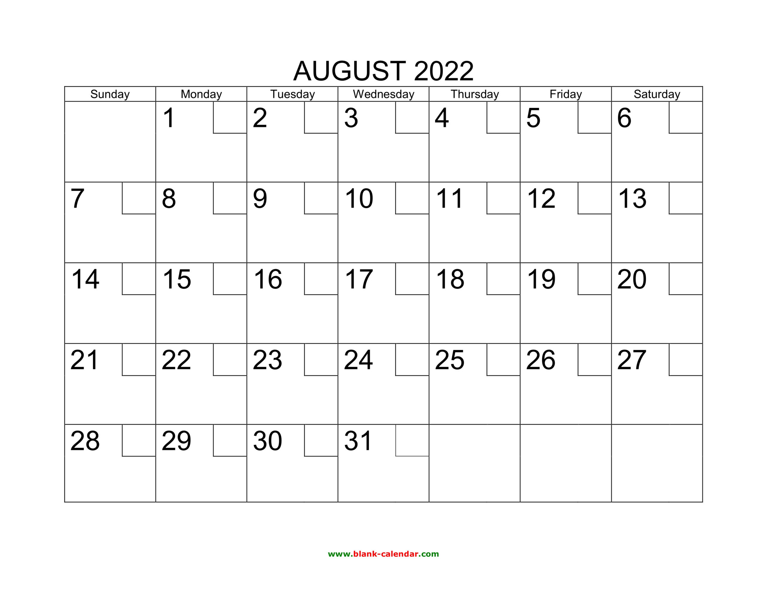 Free Download Printable August 2022 Calendar With Check Boxes-Time And Date Calendar 2022 Printable