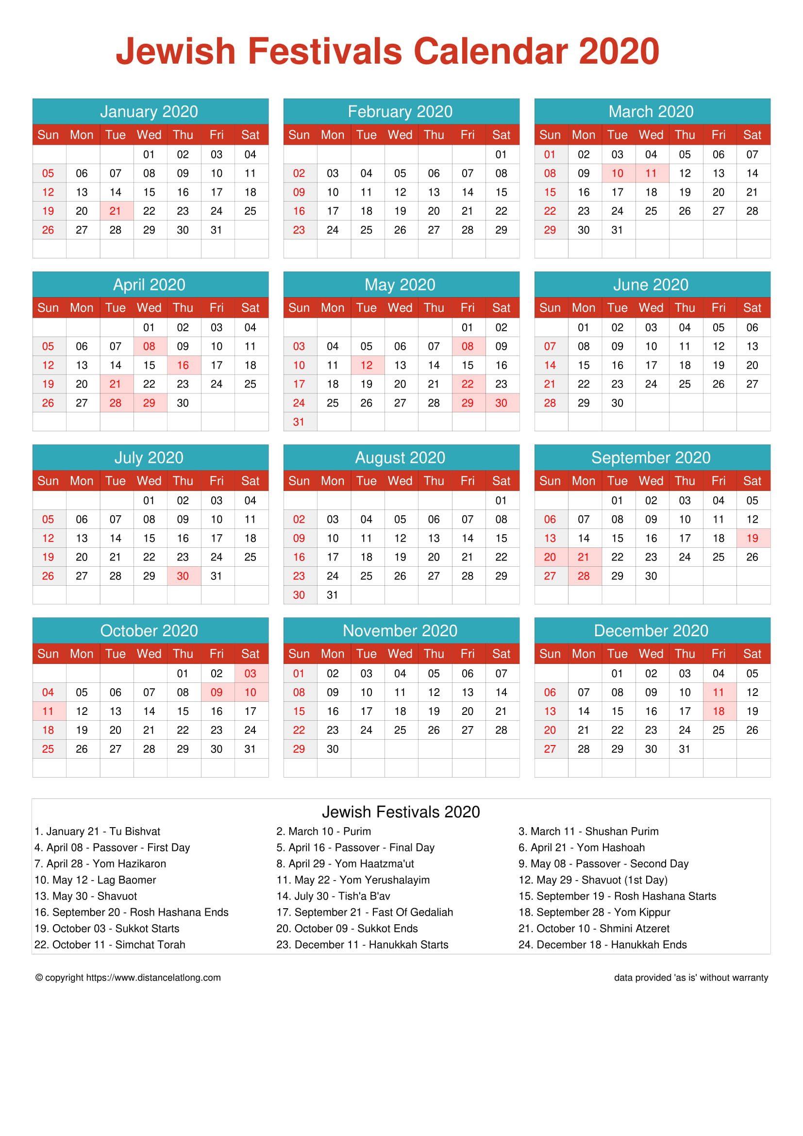 Free Jewish Holiday Printable Calendar Template 2020 Calendar 2020 On 1-School Calendar 2021 To 2022 Kenya Pdf