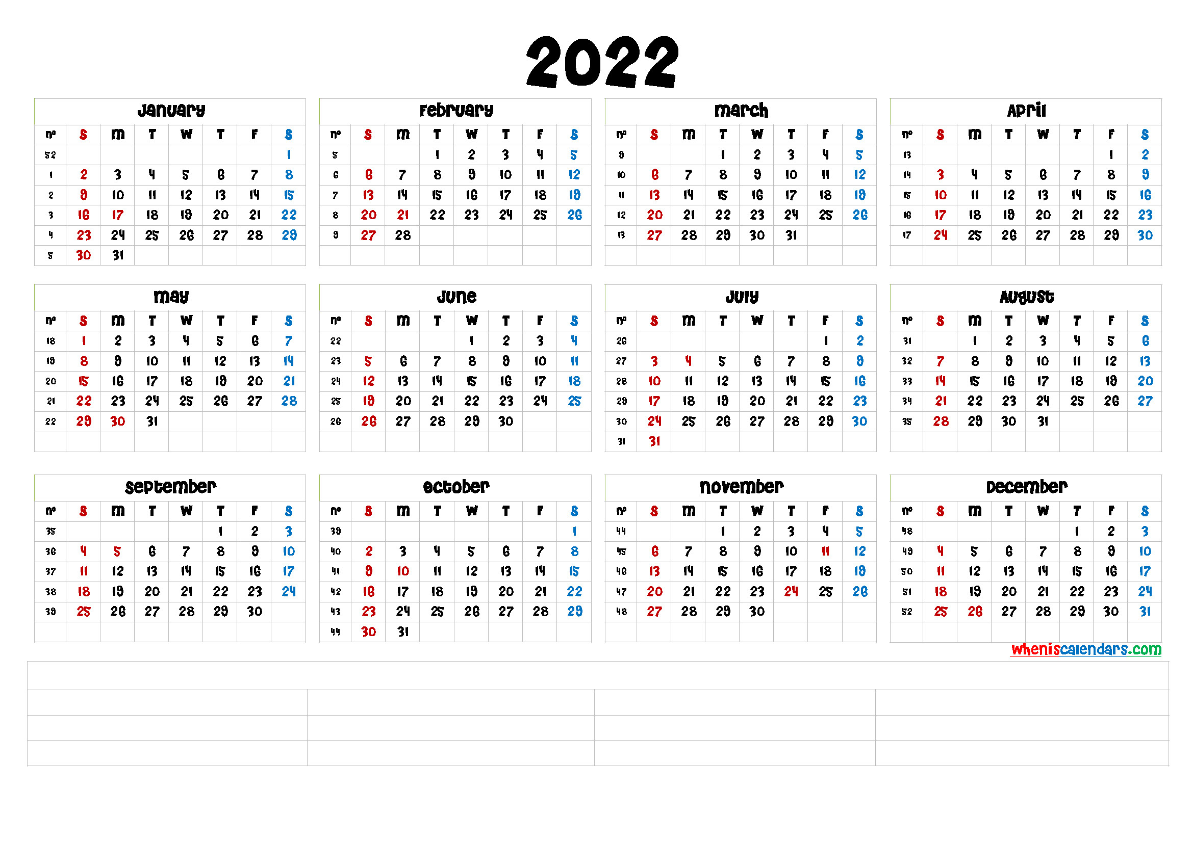 Free Printable 2022 Calendar By Month (6 Templates) - Free Printable-2022 Printable Calendar By Month