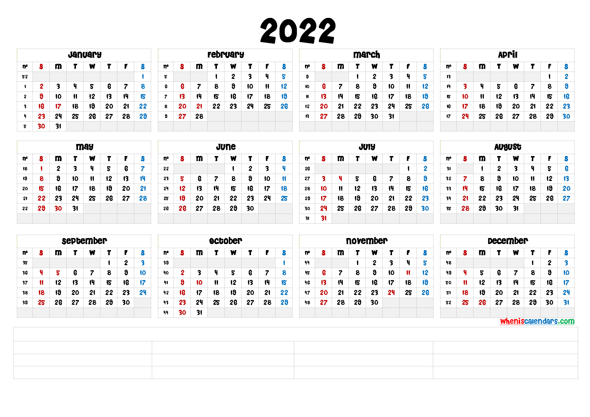 Free Printable 2022 Calendar By Month (6 Templates) - Free Printable-Download Calendar 2022 Pdf Online