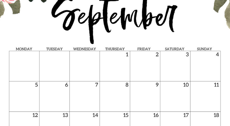 Free Printable 2022 Floral Calendar - Monday Start | Paper Trail Design-Printable 2022 Calendar Monday Start