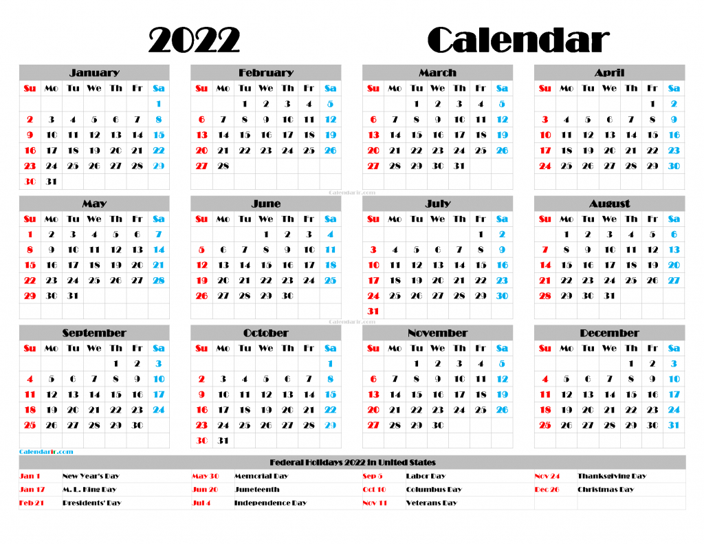 Free Printable Calendar Templates 2022 Pdf, Png-Download Calendar 2022 Pdf Online