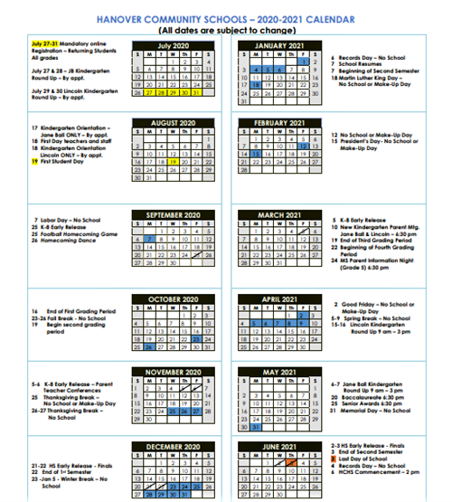 Hanover Community School Corporation / Overview-Volusia County School Calendar 2022
