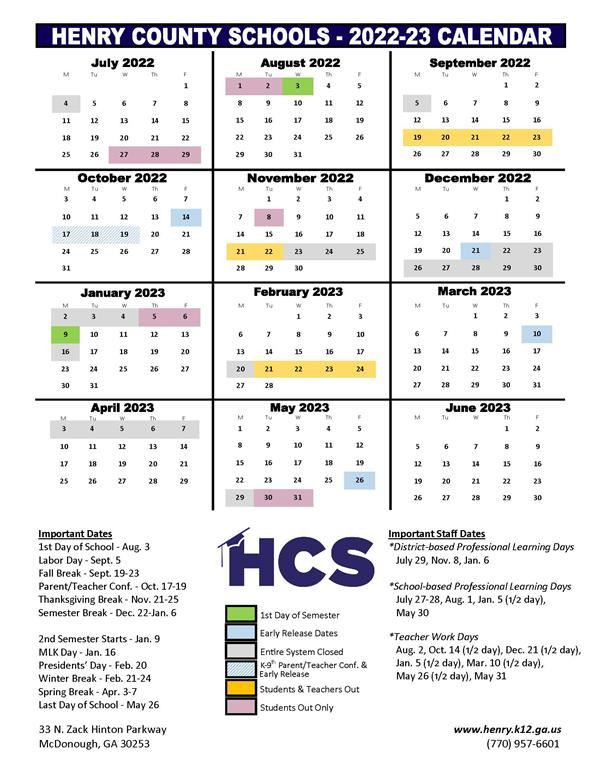 Henry County School Calendar 2022 - Calendar 2022-Fair Lawn School Calendar 2022