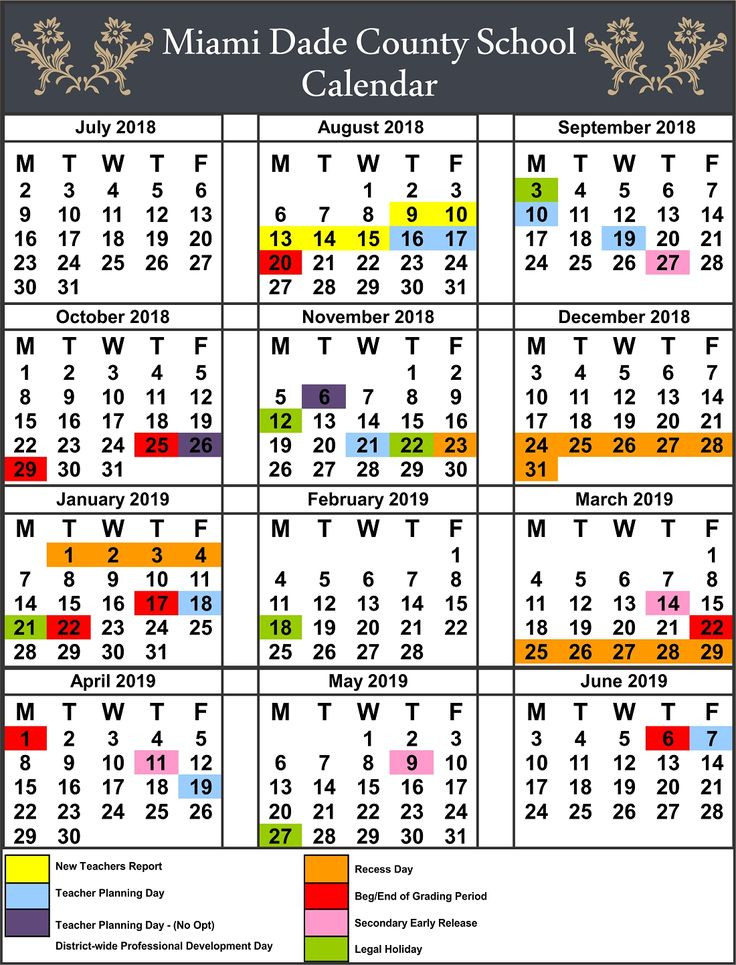 Impressive Calendar School Miami Dade 2019 In 2020 | School Calendar-School Calendar 2022 Miami Dade