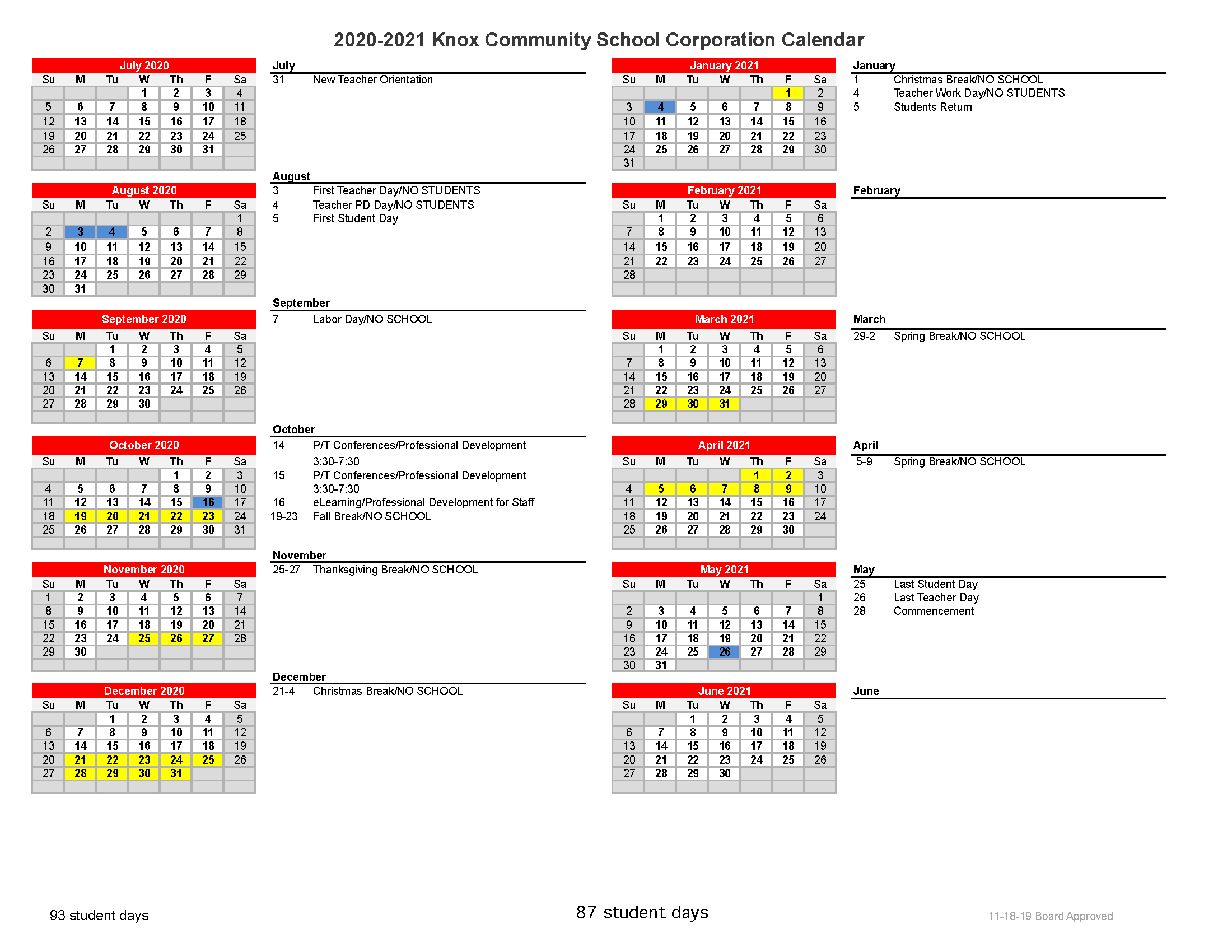 Knox County School Calendar 2022 - Calendar 2022-Florida Public School Calendar 2022