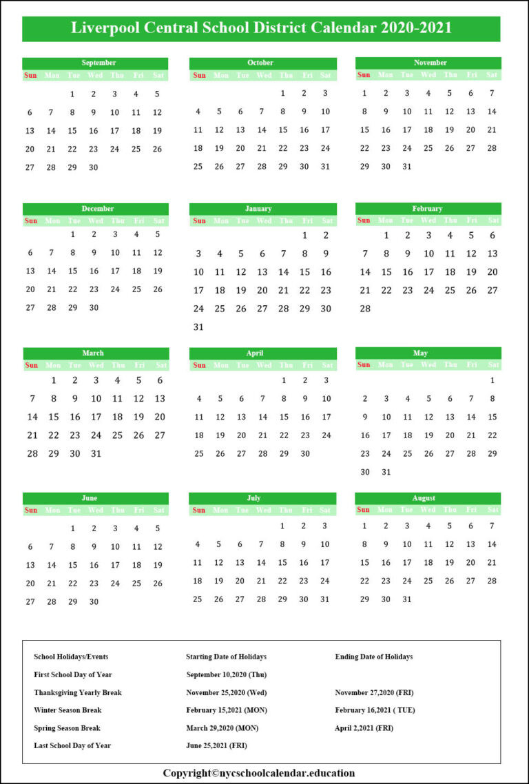 Liverpool Central School District Archives | Nyc School Calendar Holidays-York Region School Calendar 2022