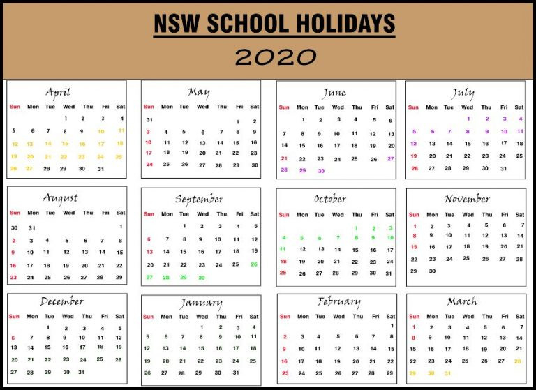 Nsw Holidays Calendar 2020 | Nsw School Holidays-2022 Calendar Australia School Holidays
