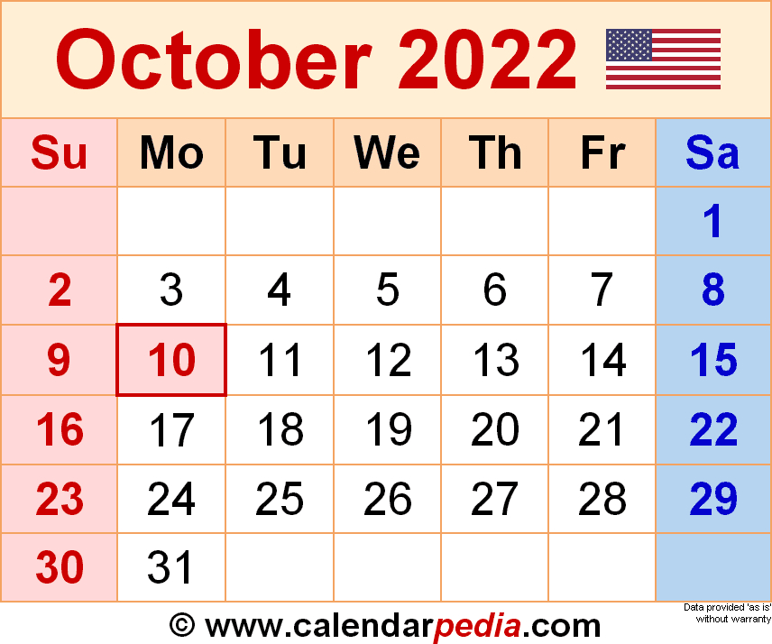 October 2022 Blank Calendar-Guilford County School Calendar 2022