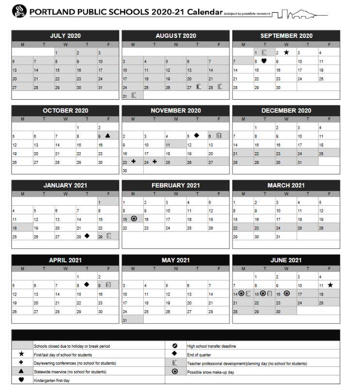 Portland State University Academic Calendar 2021 2022 - Calendar 2021-Polk County School Calendar 2022