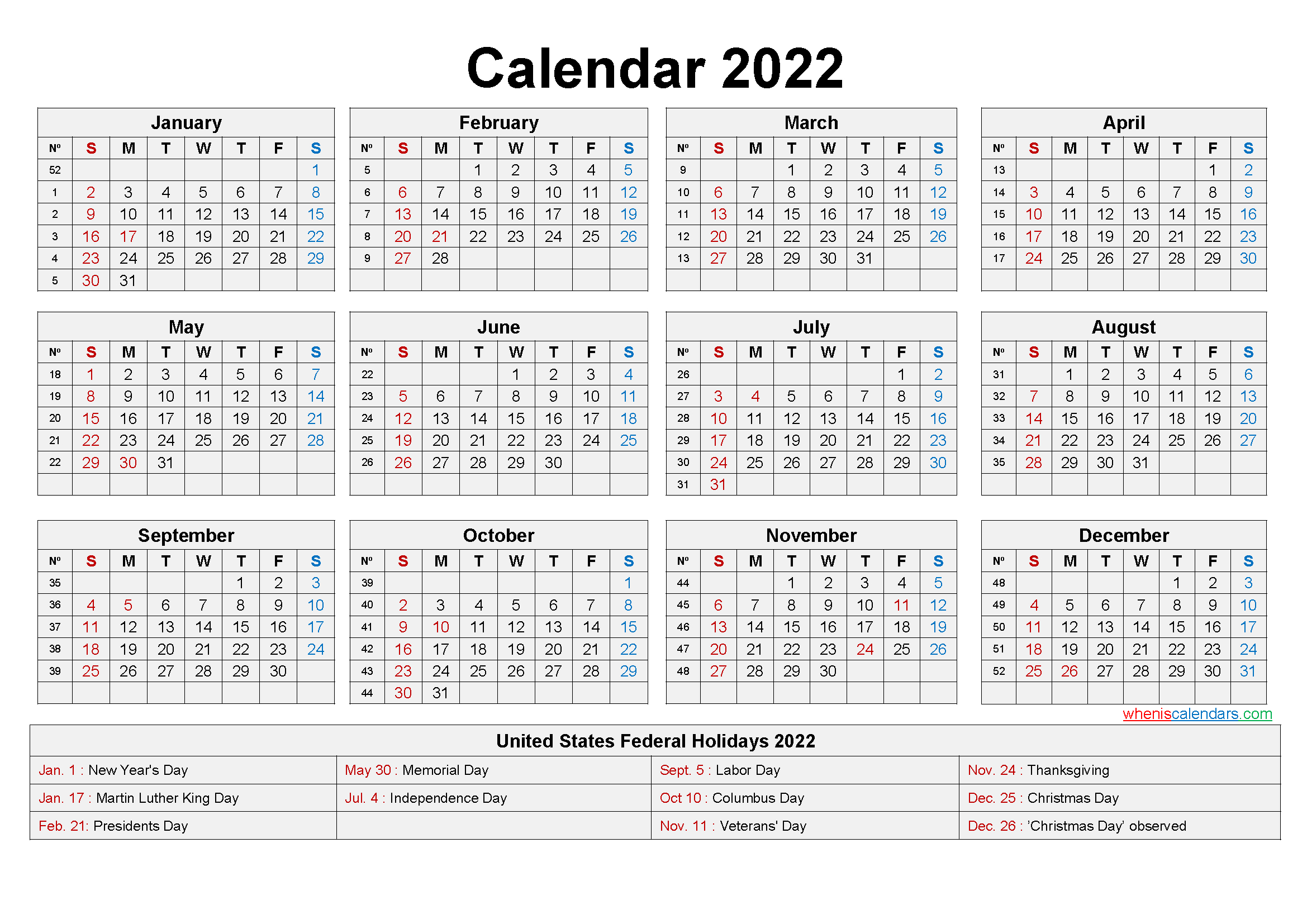 Printable Calendar 2022 / Free Printable 2022 Calendar By Month-2022 Calendar With Uk Holidays