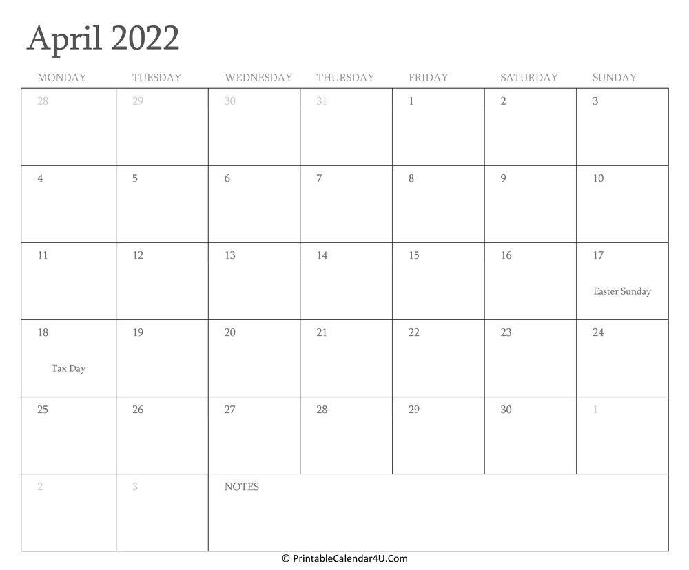 Printable Calendar April 2022 / April 2022 New Zealand Calendar With-Free Printable 2022 Calendar With Holidays Nz