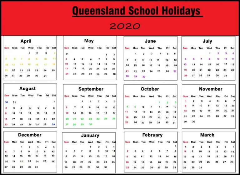 Qld School Calendar 2020 | Printable Template Calendar-Qld School Holidays Calendar 2022