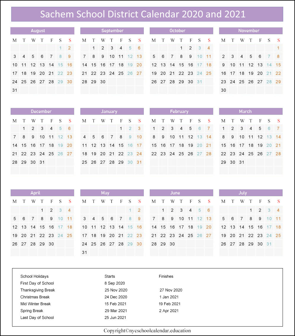 Sachem Central School District Calendar 2021-2022-Nyc School Calendar 2022 Pdf