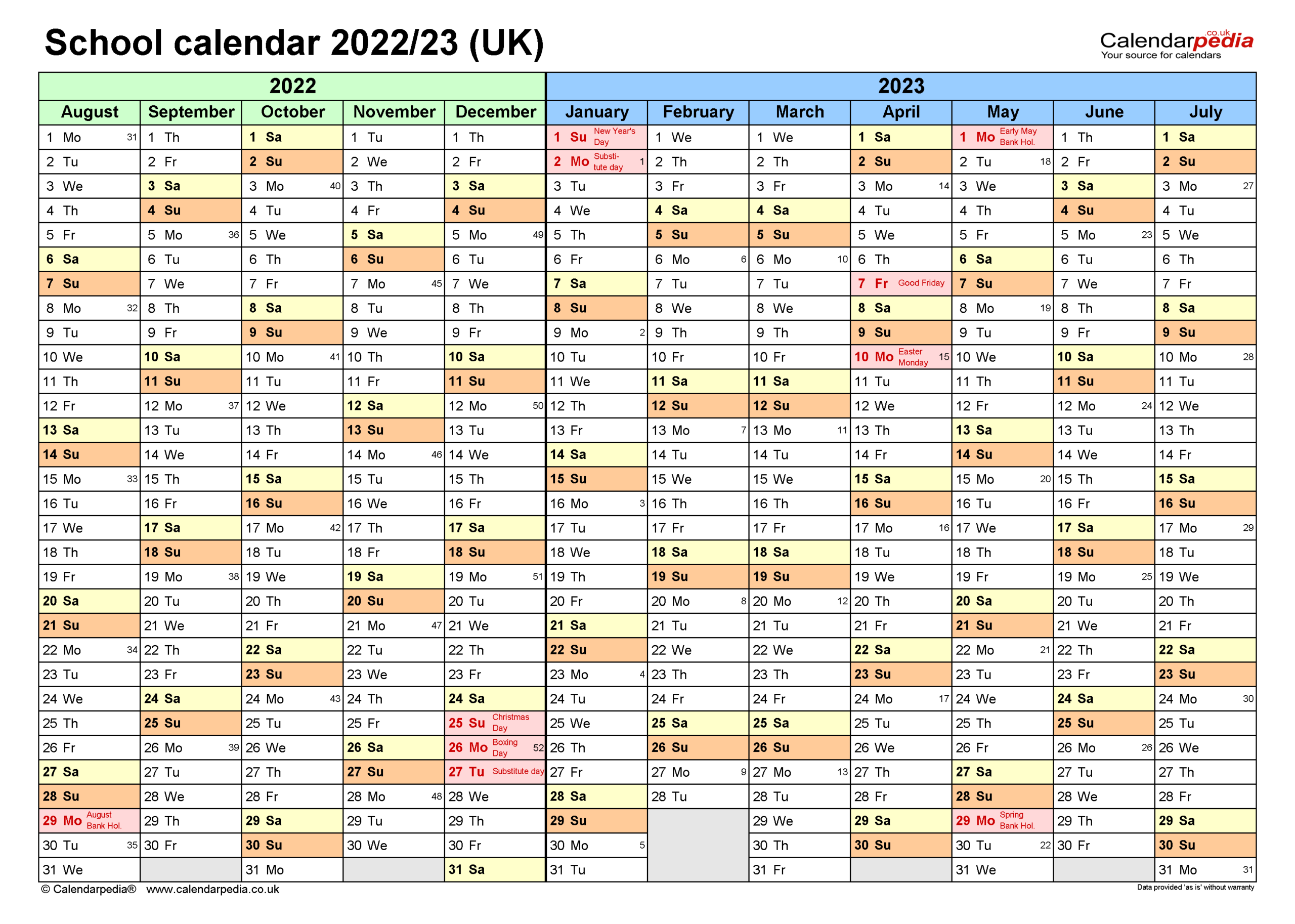 School Calendars 2022/23 Uk - Free Printable Word Templates-2022 Calendar With Uk Holidays