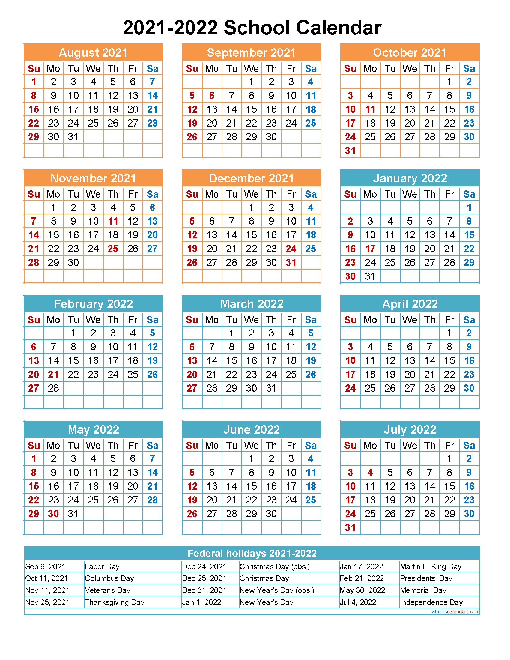 Scs Calendar 2021 2022 - January 2021-2021 Calendar 2022 Printable School Year