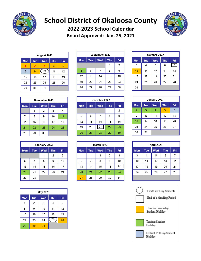 Student Calendar Escambia County 2022 23 | June 2022 Calendar-Cobb County School Calendar 2022-23