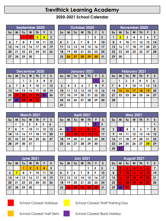 Term Dates - Trevithick Learning Academy-2022 Calendar With Uk Holidays