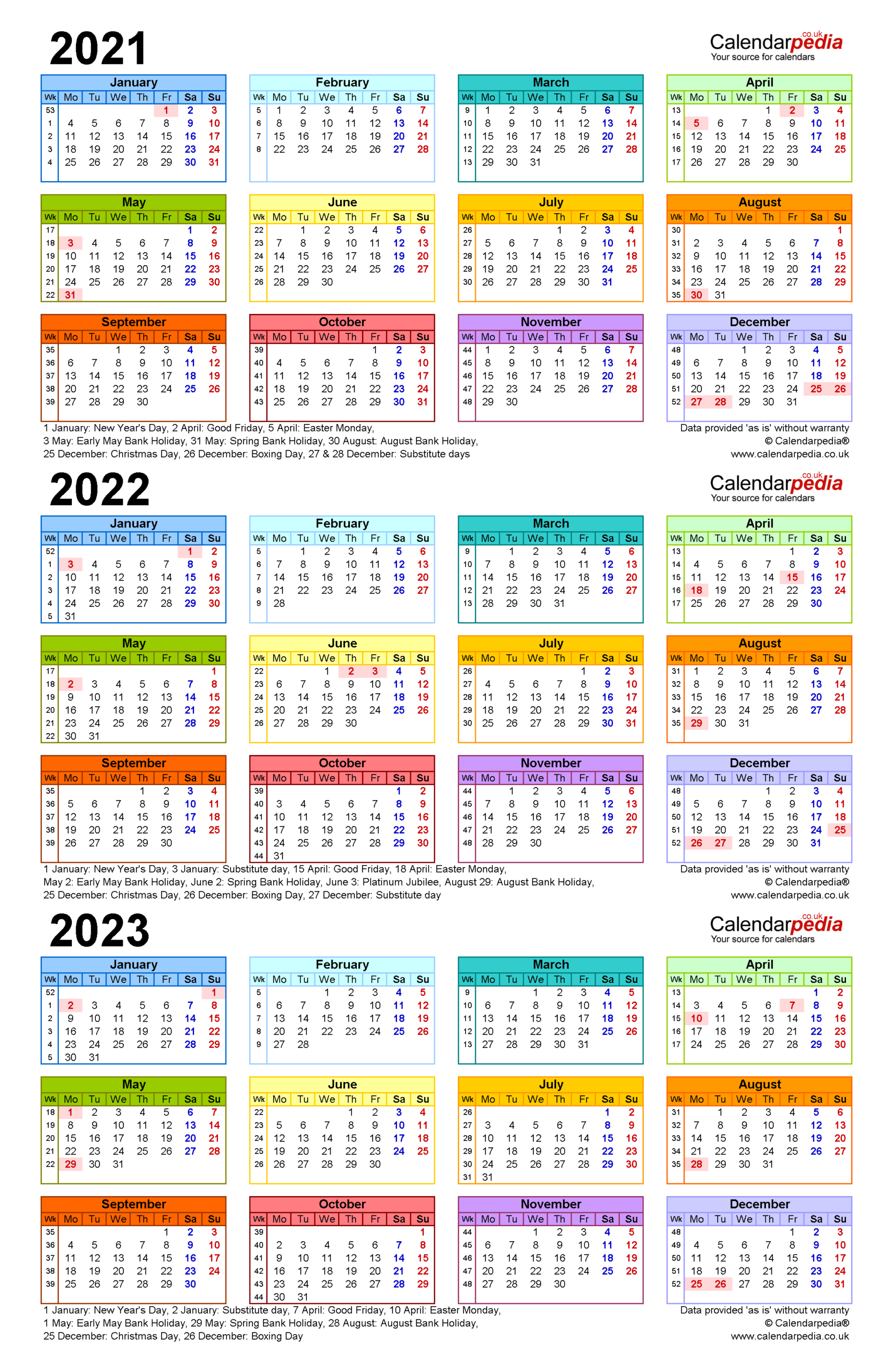 Three Year Calendars For 2021, 2022 &amp; 2023 (Uk) For Word-Uk School Holiday Calendar 2022