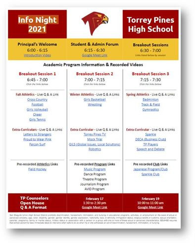 Torrey Pines High School - Information Night 2021-Torrey Pines High School Calendar 2022