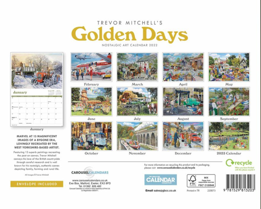 Trevor Mitchell&#039;S Golden Days A4 2022 Calendar By Carousel Calendars 220073-Key Calendar Dates 2022 Uk