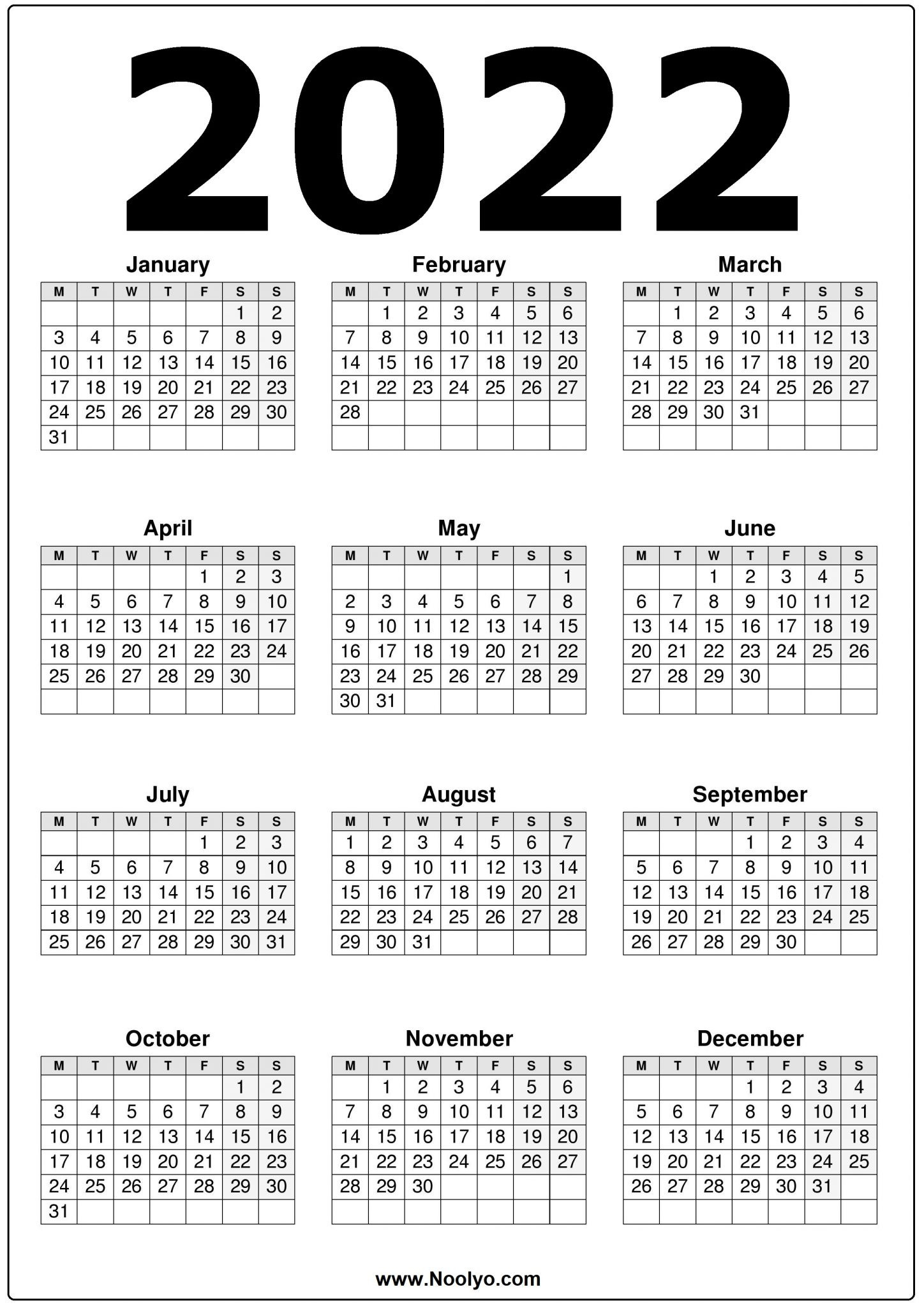 Uk 2022 Printable Calendar One Page - Noolyo-2022 Calendar With Holidays Uk